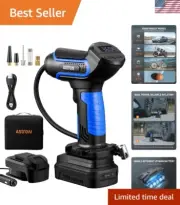 Portable Air Pump with LCD Screen - 20V Battery & 12V Power for Quick Inflation
