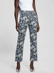 GUESS Blue Floral Girly Jacquard Pant Size: 24, Polyester