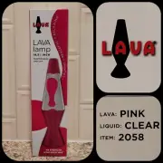 Lava Lamp Original 14.5 Inch Pink Base / Clear Liquid Pink Wax - Ltd Edition NEW