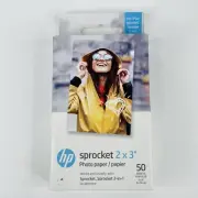 New 50 pack HP Sprocket 2"x3" Sticky Backed Zink Photo Paper Sprocket & 2-in-1