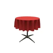 LA Linen Polyester Poplin Tablecloth 51-Inches Round, Red