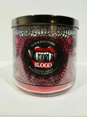NEW Bath & Body Works VAMPIRE BLOOD Fangs 3 Wick Candle 14.5 OZ RARE 2019