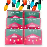 Ceramic Multicolored 25-Count C9 String Lights Set x 6 Incandescent New Sealed
