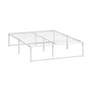 Oikiture Metal Bed Frame Double Size Bed Base White