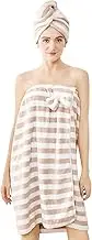 Towel Wrap for Women,Women Body Wrap Spa Wraps Bathrobe Comfortable Bath Body Wrap Adjustable + Drying Hair Towel