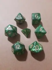 Polyhedral Gaming Dice, 7pc set (d4,6,8,10,12,20,%)