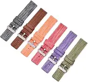 TINEASUR 1pc Canvas Watch Band for Galaxy Watch 20mm Black Replacement Strap Stylish Alternative Wrist Strap for Smart Watch Durable Canvas Material