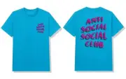 DS Anti Social Social Club ASSC Pink Logo Toned Down Blue Tee Supreme Bape Kith