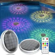 Solar Floating Pool Lights 2Pk W/ Remote 9 Lighting Modes IPX7 Waterproof