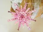 Christmas Pink Glitter Snowflake Clothespin Ornament