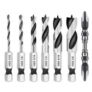 8 Advanced For Wood Drill Bit Set with Hex Shank and Quick Change System