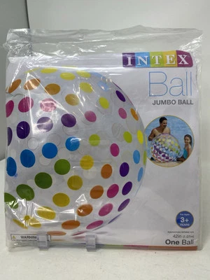 Inflatable Jumbo Intex 2015 Beach Ball 42" NEW SEALED Clear Polka Dot