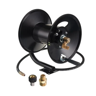 M MINGLE High Pressure Washer Hose Reel 150ft, Heavy Duty Steel Hose Reel, Ma...