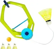 Badminton Trainer Rebound Ball - 3 Badminton Balls, Badmintons Single Player Trainers | Includes 1 Table Tennis Ball, Single Player Practice Adjustable Rebound Trainer for Children Indoor Door Frame