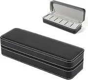 [Generic] Watch and Jewelry Box | 6 Slot Ring Box Watch Jewelry Display,Gadgets Holder Case Elegant Travel Organizer for Family Friends During Trips Occasions