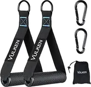 Vulken Exercise Handles Cable Attachments for Gym, Replacement Workout Handle for Resistance Band and Cable Machine Pulleys, Heavy Duty Fat Grip LAT Pulldown Attachments for Home Workout