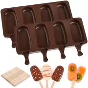 2 Pcs Silicone Ice Cream Molds Popsicle Maker Tray for Cake Pop Ice Pop