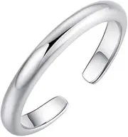 [Generic] Sterling Silver Plain Dome Adjustable Toe Band Ring