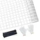Plastic Mesh Fence Safety Fence, 4'x100' Roll with 100 Zip Ties, Resuable