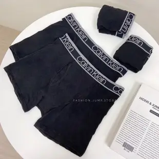 Calvin Klein CK Boxer 男性 彈性 平口 純棉 四角內褲 四角褲 內褲 四件組 全黑 男生內褲