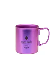SNOW PEAK Titanium Double Wall 450 Coloured Mug, Purple