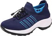 [JEUROT] Fashion Sneakers for Women Men Knit Sock Sneakers Non Slip Walking Tennis Shoes Breathable Lightweight Platform Shoes