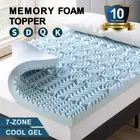 7-Zone Gel-infused Memory Foam Mattress Topper Bed Protector 5CM Queen All Sizes