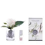 Cote Noire Perfumed Natural Touch Rose Bud - Blush, Silver & Clear Glass