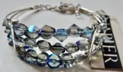NAPIER Silver Tone with Blue Crystals Bracelet