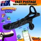 Realistic Double Penetration Dildo Vibrator App Cock Ring Strap On Adult Sex Toy