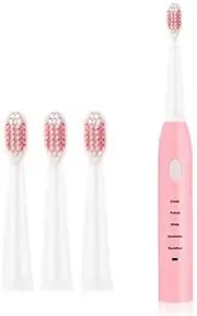ZNUK Electric Toothbrush Rechargeable Ultrasonic Washable Electronic Whitening Waterproof Teeth Brush Toothbrush Head Replaceable (Color : Pink no Package)