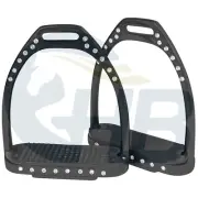 Black Fillis Stirrups with Crystals Fillis Stirrup Irons 4.75"