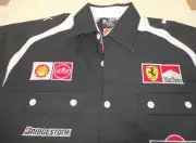 F.One F1 Formula One Scuderia Ferrari - Black Marlboro Shell Shirt Size XL