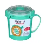 Sistema Microwave Medium Soup Mug Food Container, Minty Teal, 22.1 Oz., 656 Ml