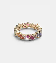 [Suzanne Kalan] Suzanne Kalan Rainbow Frenzy 18kt gold, diamond and sapphire ring J 1/2 multicoloured