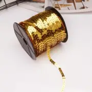 5Yards Golden Sequin Trim 6mm Flake Ribbon Sequins DIY Crafts Sewing Paillettes