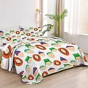 Allenjoy Twin Size Satirical Cartoon Quilt Bedspreads Animated Comedy Bed Set Bedding Coverlet Fabric Washable with 1 Pillow Sham SC00237-007