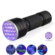 UV 21 LED Flashlight Ultra Violet Tactical Light Mini Torch Black Rain Proof