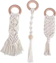 Abaodam Ergonomic Teething Stick 3 Pcs Toys Cotton Rope Easy to Grasp Teeth Grinding Toy