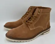 Johnston & Murphy Mens Size 9.5 Barrett Taupe Suede Plain Toe Boots Shoes