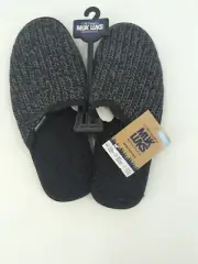 MUK LUKS Slipper Men's Slipper Knit Fabric in Gray and Black Size Large