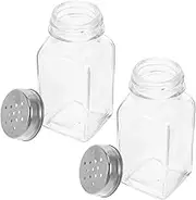 2pcs Castor Picnic Seasoning Bottle Spice Bottles Glass Seasoning Shakers Salt Shakers for Kitchen Mini Spice Containers Transparent Glass