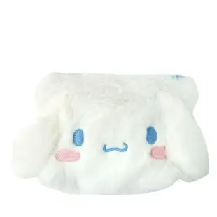【小禮堂】Sanrio 三麗鷗 絨毛造型拉鍊收納包 - 大臉款 Kitty 酷洛米(平輸品)