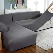 L-Shaped Sofa Covers Sectional Couch Covers L Shape Sofa Slipcover Stretch Chaise Lounge Cover L Couch Cover with Elastic Bottom Washable Furniture Protector (Color : #16, Size : 235-300cm)