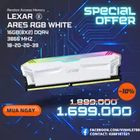 在飛比找蝦皮購物優惠-Lexar ARES RGB 黑色內存 - 16GB (2x