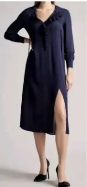TED BAKER Faithiy Dark Navy Blue Midi Dress Womens Ted 1 US 2 NWT New