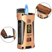 Lubinski 3 Jet Flame Torch Cigar Lighter Windproof 2 Diameter Cigar Punch Holder