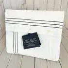 NIP RALPH LAUREN Organic Sateen Handkerchief White FLAT KING SHEET Graphite Gray
