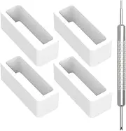 [WRISTARMOR] 4Pcs rubber silicone watch band keeper holder loop,16mm 18mm 20mm 22mm 24mm watch strap Activity ring accessories with Tool