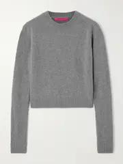 [The Elder Statesman] The Elder Statesman - Cropped Cashmere Sweater - Gray - x small x small Gray